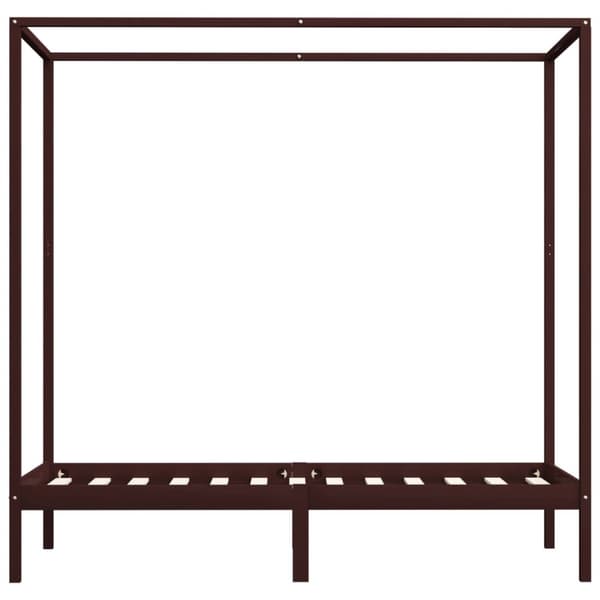 vidaXL Pylvässänky tummanruskea täysi mänty 90x200 cm -  Sängyt & sängynrungot