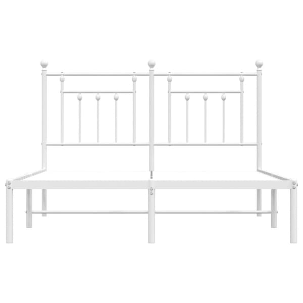 vidaXL sengeramme med sengegavl 140x190 cm metal hvid - Senge & sengeramme