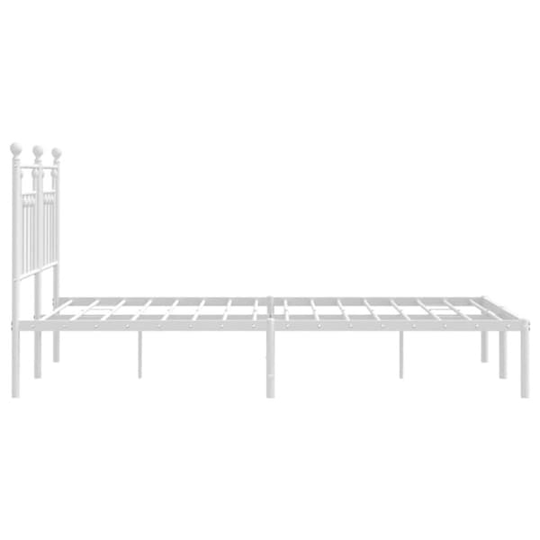 vidaXL sengeramme med sengegavl 140x190 cm metal hvid - Senge & sengeramme
