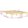 Miniatyrbillede 9 af 9: vidaXL sengeramme 200x200 cm massivt fyrretræ -  Senge & sengeramme