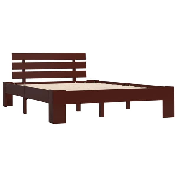 vidaXL sengestel massivt fyrretræ 120 x 200 cm mørkebrun - Senge & sengeramme