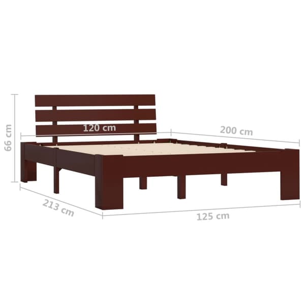 vidaXL sengestel massivt fyrretræ 120 x 200 cm mørkebrun - Senge & sengeramme