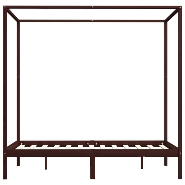 vidaXL Pylvässänky tummanruskea täysi mänty 120x200 cm -  Sängyt & sängynrungot