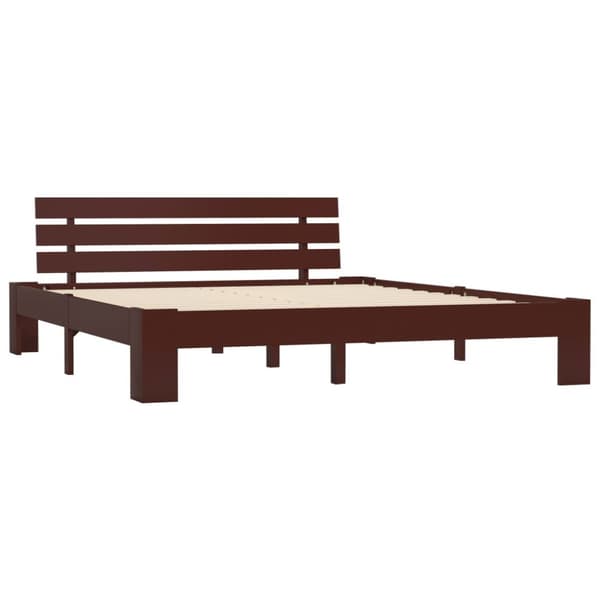 vidaXL sengestel massivt fyrretræ 160 x 200 cm mørkebrun -  Senge & sengeramme