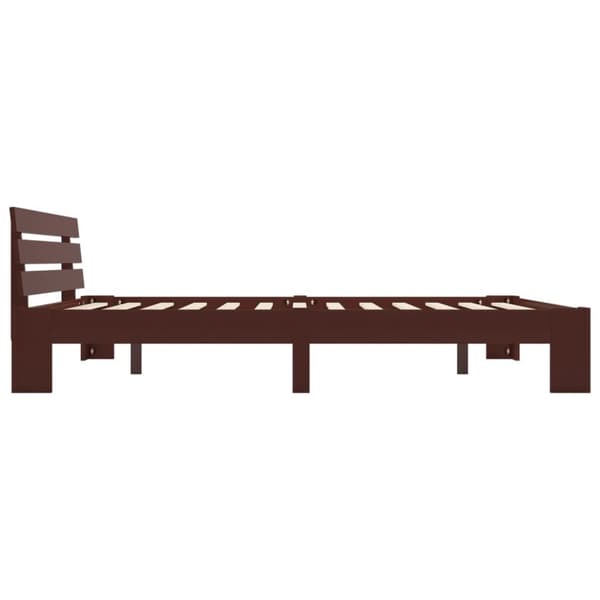 vidaXL sengestel massivt fyrretræ 160 x 200 cm mørkebrun - Senge & sengeramme