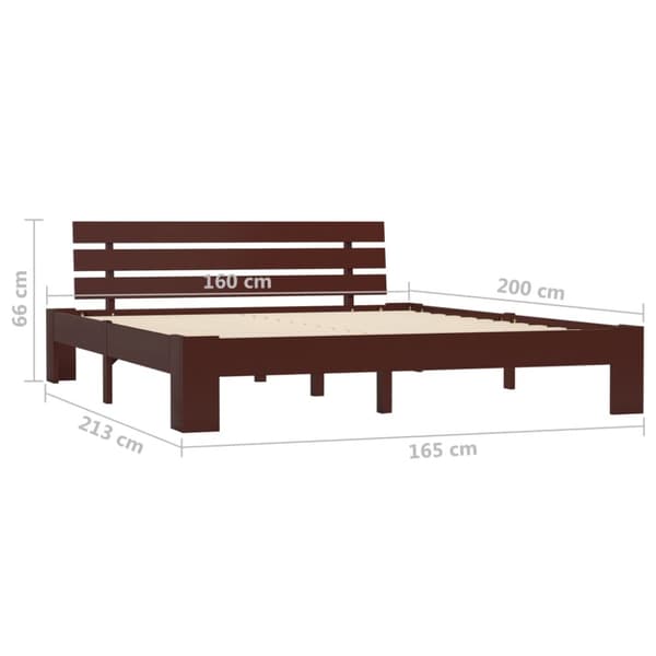 vidaXL sengestel massivt fyrretræ 160 x 200 cm mørkebrun - Senge & sengeramme