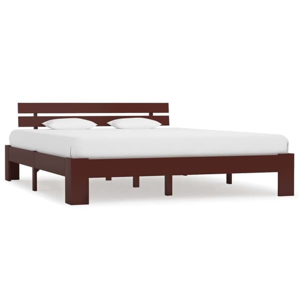 vidaXL sengestel massivt fyrretræ 160 x 200 cm mørkebrun -  Senge & sengeramme