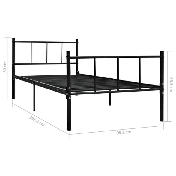 vidaXL Sängynrunko musta metalli 90x200 cm - Sängyt & sängynrungot