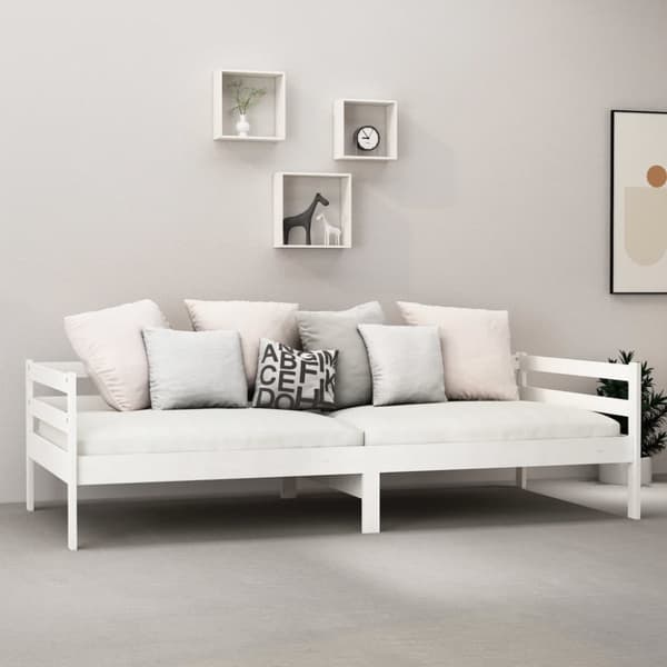 vidaXL Sohvasänky valkoinen 90x200 cm täysi mänty -  Sängyt & sängynrungot