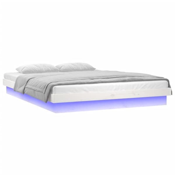 vidaXL Sängynrunko LED valkoinen 120x190 cm Small Double täysi puu -  Sängyt & sängynrungot