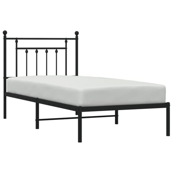 vidaXL Metallinen sängynrunko päädyllä musta 90x200 cm -  Sängyt & sängynrungot