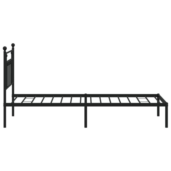 vidaXL Metallinen sängynrunko päädyllä musta 90x200 cm -  Sängyt & sängynrungot