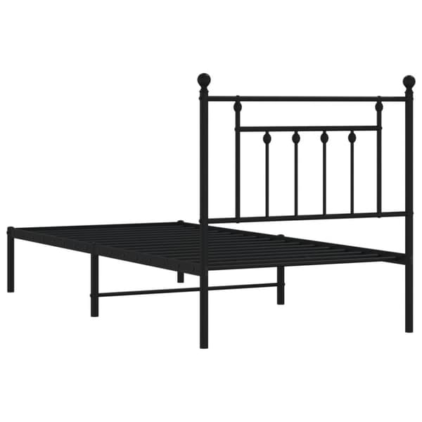 vidaXL Metallinen sängynrunko päädyllä musta 90x200 cm -  Sängyt & sängynrungot