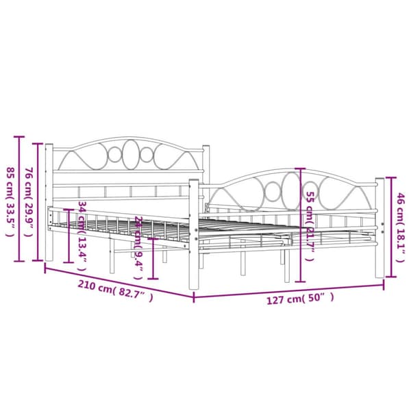 vidaXL sengestel 120x200 cm stål sort - Senge & sengeramme
