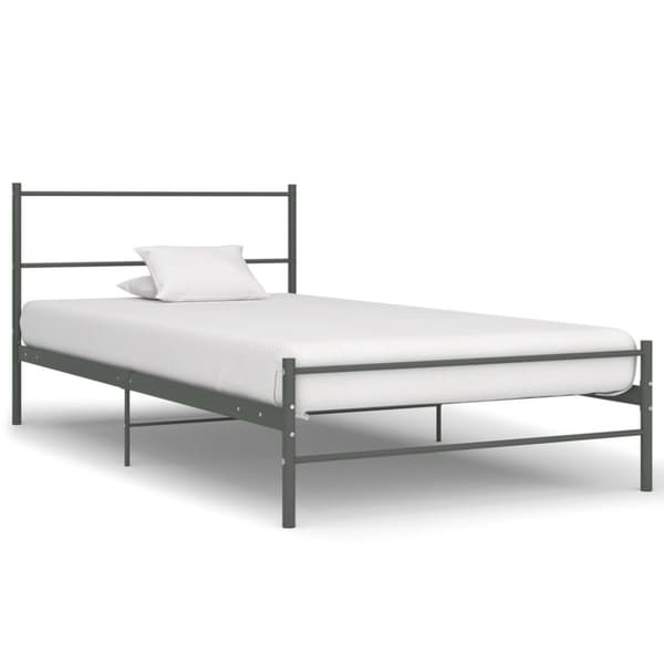 vidaXL Sängynrunko harmaa metalli 90x200 cm -  Sängyt & sängynrungot