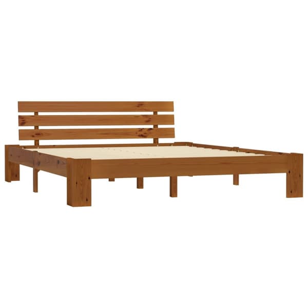 vidaXL sengestel massivt fyrretræ 180 x 200 cm gyldenbrun - Senge & sengeramme