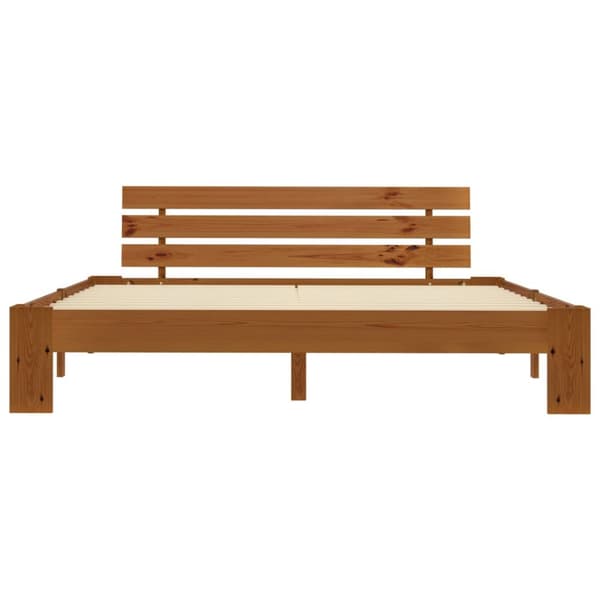 vidaXL sengestel massivt fyrretræ 180 x 200 cm gyldenbrun - Senge & sengeramme