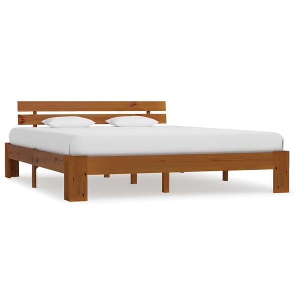 vidaXL sengestel massivt fyrretræ 180 x 200 cm gyldenbrun -  Senge & sengeramme