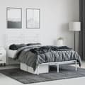 Miniatyrbillede 4 af 11: vidaXL sengeramme med sengegavl 120x190 cm metal hvid -  Senge & sengeramme
