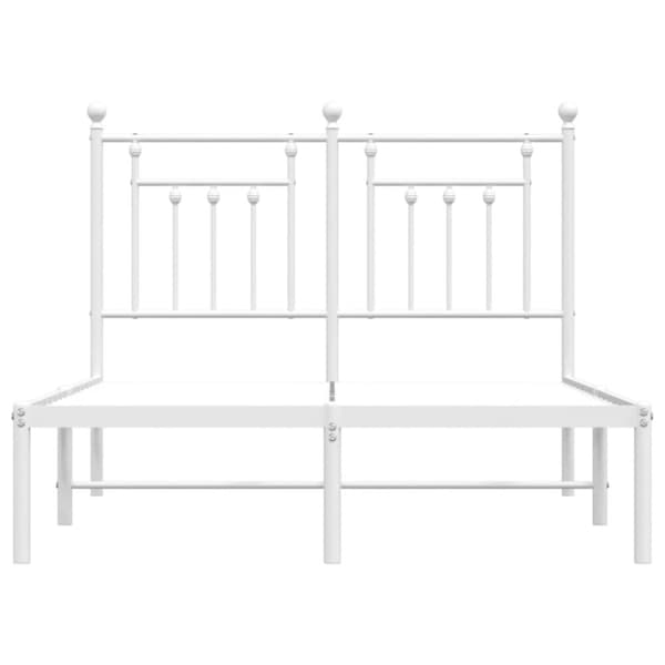 vidaXL sengeramme med sengegavl 120x190 cm metal hvid - Senge & sengeramme