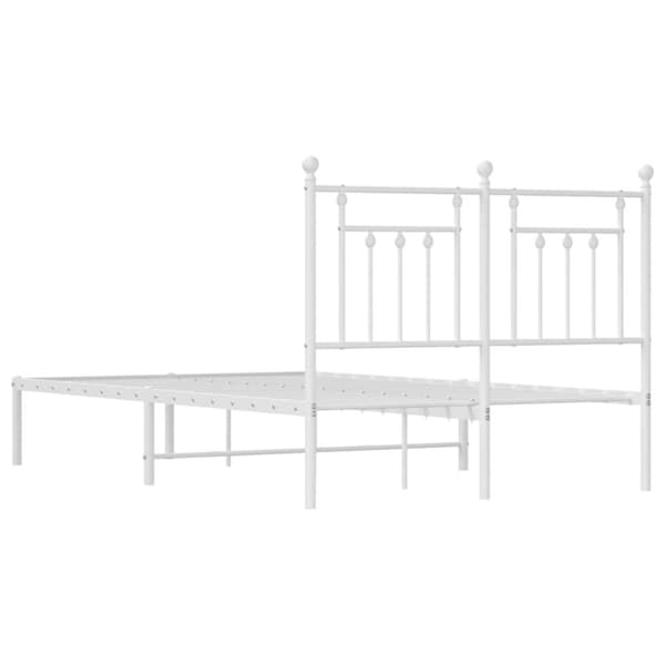 vidaXL sengeramme med sengegavl 120x190 cm metal hvid - Senge & sengeramme