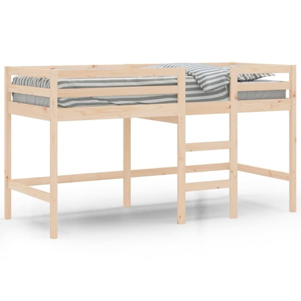vidaXL Loftsäng med stege 80x200 cm massiv furu - Sängar & sängramar