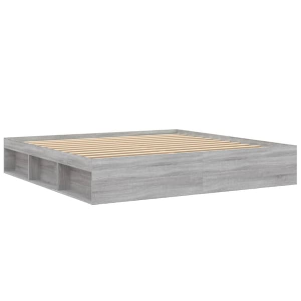 vidaXL Sängynrunko harmaa Sonoma 200x200 cm - Sängyt & sängynrungot