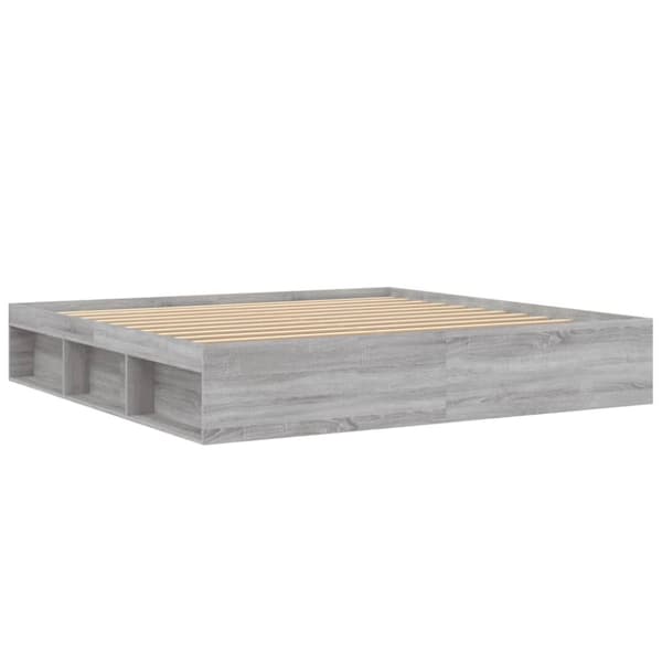 vidaXL Sängynrunko harmaa Sonoma 200x200 cm - Sängyt & sängynrungot