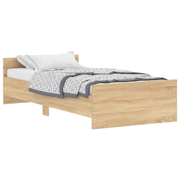 vidaXL sengeramme 100x200 cm konstrueret træ sonoma-eg - Senge & sengeramme