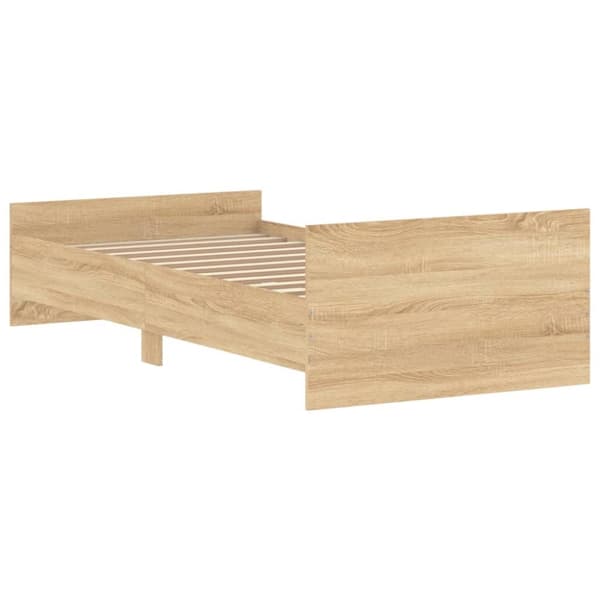 vidaXL sengeramme 100x200 cm konstrueret træ sonoma-eg - Senge & sengeramme