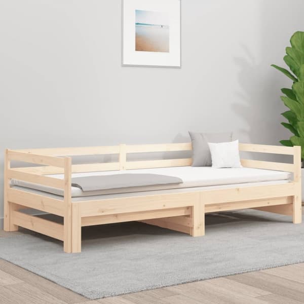 vidaXL Dagbädd med extrasäng 90x190 cm massiv furu -  Sängar & sängramar