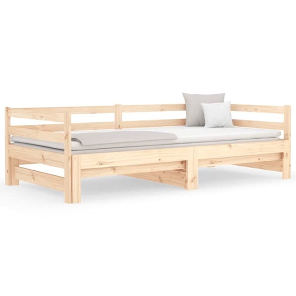 vidaXL Dagbädd med extrasäng 90x190 cm massiv furu -  Sängar & sängramar