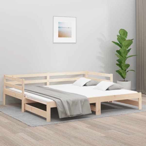 vidaXL Dagbädd med extrasäng 90x190 cm massiv furu -  Sängar & sängramar