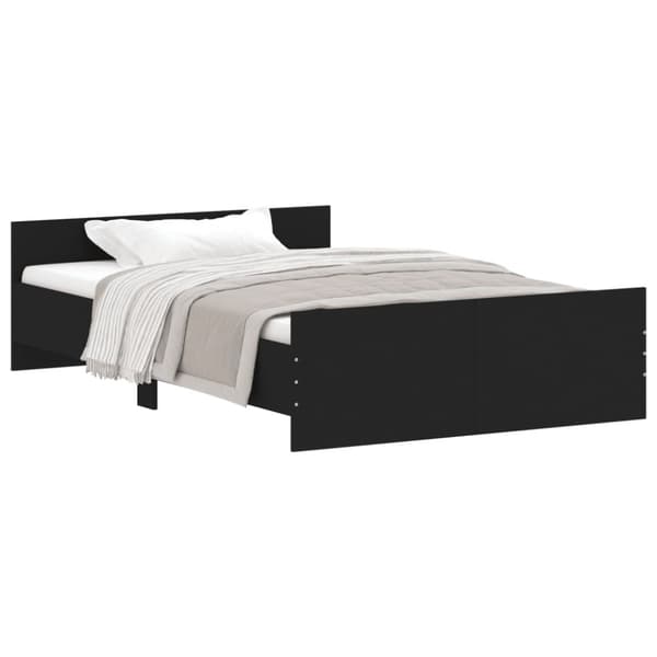 vidaXL sengeramme med sengegavl og fodgærde 120x190 cm sort - Senge & sengeramme