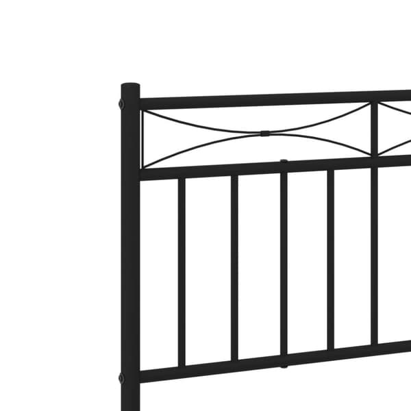vidaXL Metallinen sängynrunko päädyllä musta 90x190 cm - Sängyt & sängynrungot