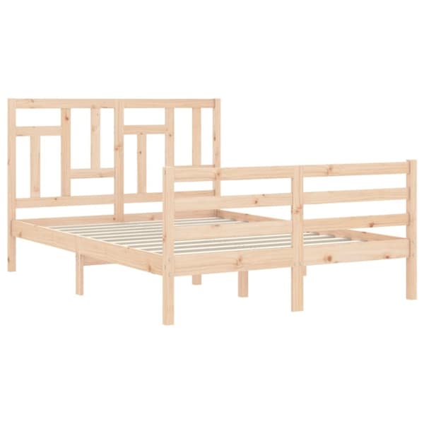 vidaXL sengeramme med sengegavl 140x190 cm massivt træ - Senge & sengeramme