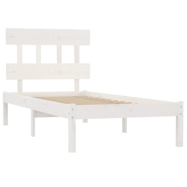 vidaXL sengeramme 90x190 cm Single massivt træ hvid -  Senge & sengeramme