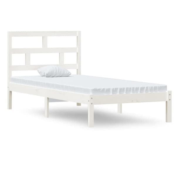 vidaXL Sängynrunko valkoinen 90x190 cm Single täysi puu - Sängyt & sängynrungot