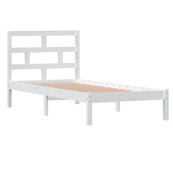 vidaXL Sängynrunko valkoinen 90x190 cm Single täysi puu - Sängyt & sängynrungot
