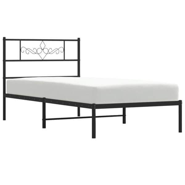 vidaXL Metallinen sängynrunko päädyllä musta 90x200 cm -  Sängyt & sängynrungot