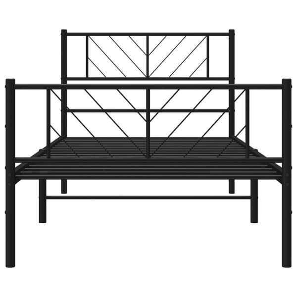 vidaXL sengeramme med sengegavl og fodgærde 80x200 cm metal sort - Senge & sengeramme