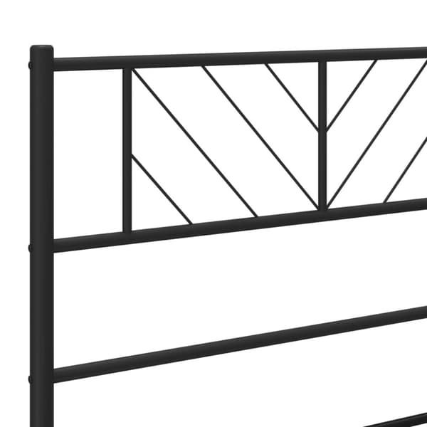 vidaXL sengeramme med sengegavl og fodgærde 80x200 cm metal sort - Senge & sengeramme