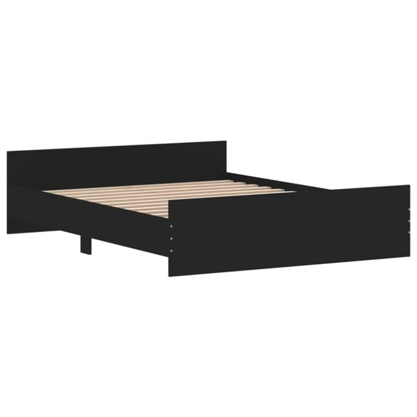 vidaXL sengeramme med sengegavl og fodgærde 160x200 cm sort - Senge & sengeramme