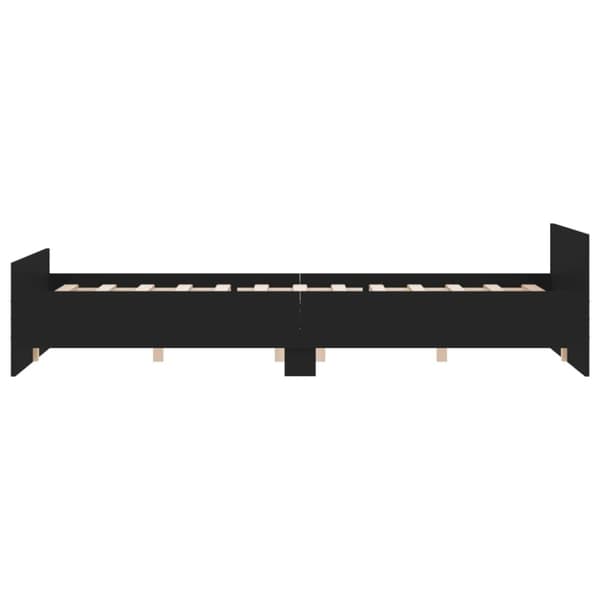 vidaXL sengeramme med sengegavl og fodgærde 160x200 cm sort - Senge & sengeramme