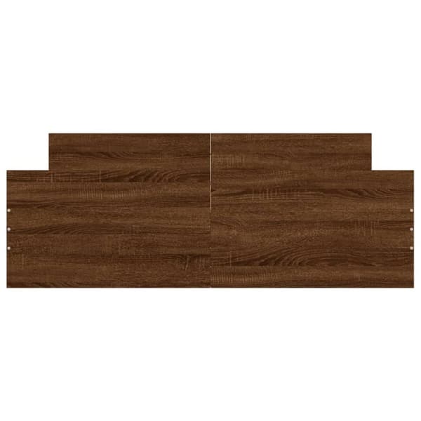 vidaXL sengeramme med sengegavl og fodgærde 135x190 cm brunt egetræ - Senge & sengeramme
