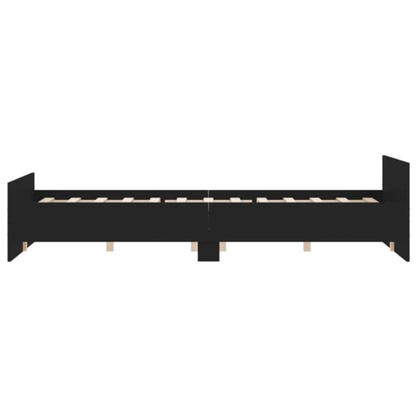 vidaXL sengeramme med sengegavl og fodgærde 150x200 cm sort -  Senge & sengeramme
