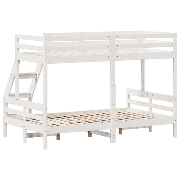 vidaXL Kerrossänky 90x200/120x200 cm valkoinen täysi mänty -  Sängyt & sängynrungot