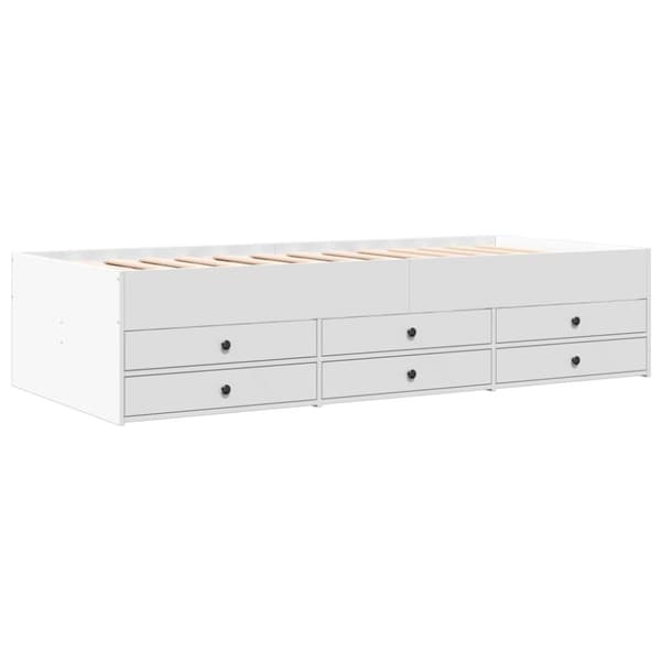 vidaXL Sängram med lådor vit 75x190 cm konstruerat trä - Sängar & sängramar