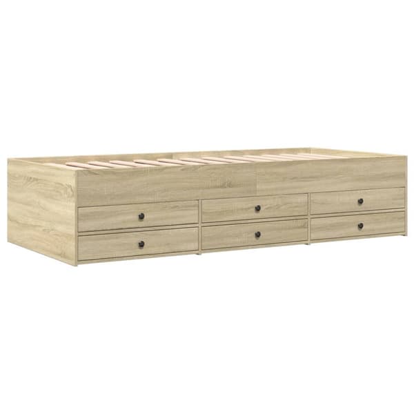 vidaXL daybed med skuffer 90x190 cm konstrueret træ sonoma-eg -  Senge & sengeramme