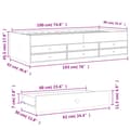 Miniatyrbillede 11 af 11: vidaXL daybed med skuffer 90x190 cm konstrueret træ sonoma-eg -  Senge & sengeramme